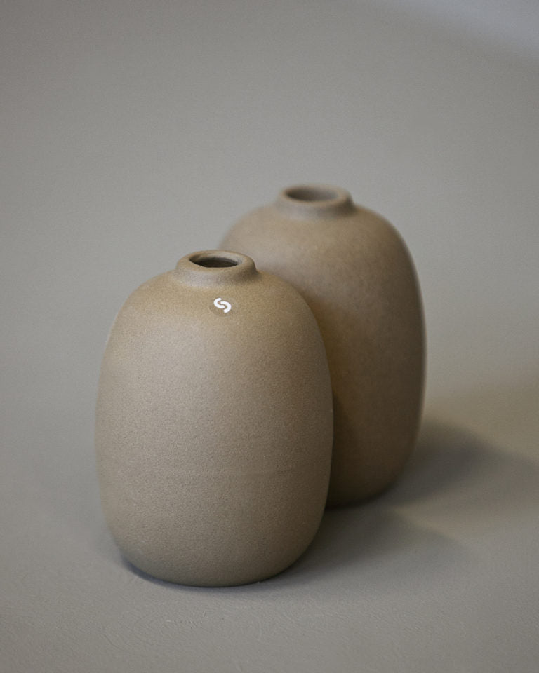 Keramikvase Albacken, oval, braun
