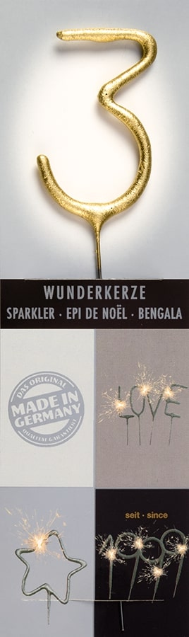 Wunderkerze Wondercandle® gold chromo classic - 3