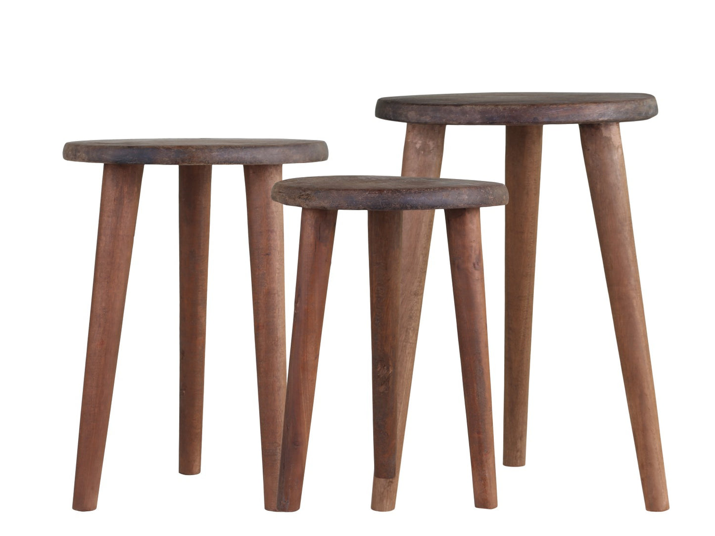 Kleine Holzhocker, 3er Set