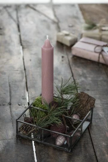 dicke Kerze, rustikale Kerze, Altarkerze, 25cm, rosa, malvenfarben - mueggelig