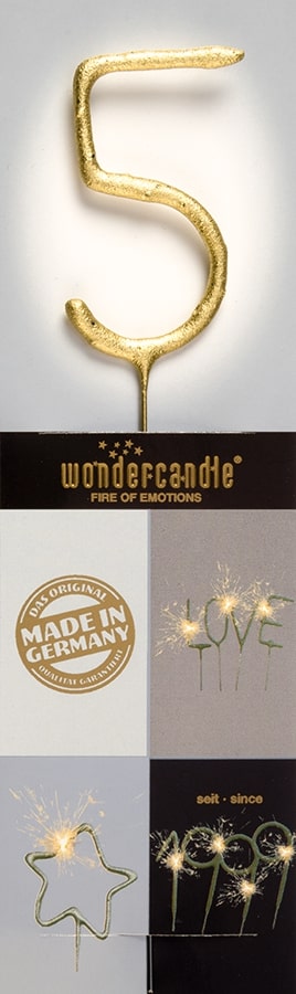 Wunderkerze Wondercandle® gold chromo classic - 5