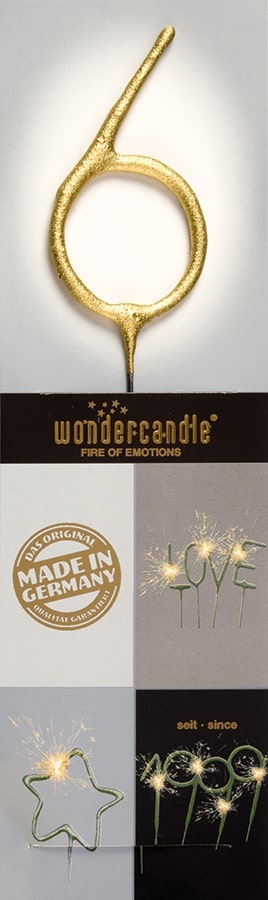Wunderkerze Wondercandle® gold chromo classic - 6