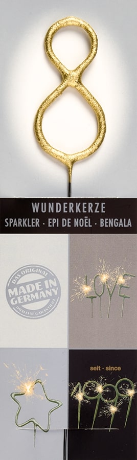 Wunderkerze Wondercandle® gold chromo classic - 8