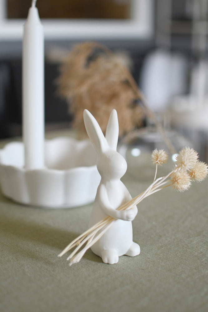 Osterhase Ida, Keramik, weiß, stehend