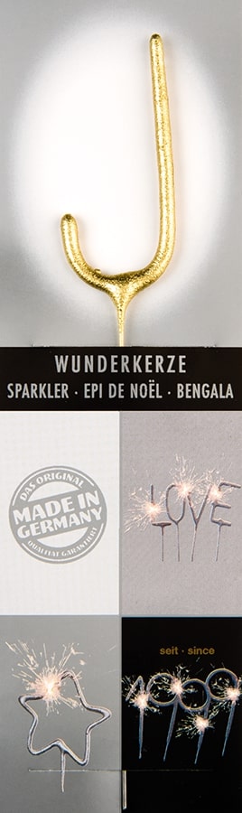 Wunderkerze Wondercandle® gold chromo classic - J