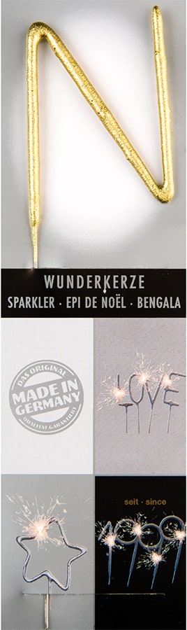 Wunderkerze Wondercandle® gold chromo classic - N