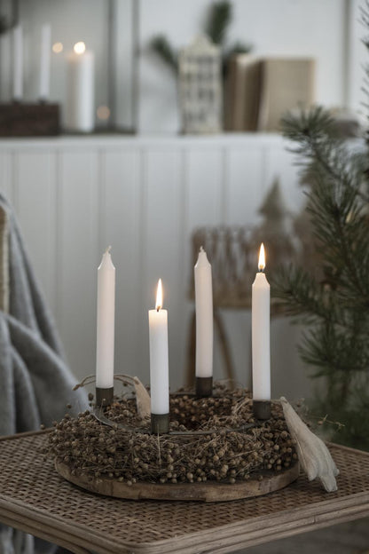 Kerzenkranz, Kerzenhalter, Adventskranz für 4 Kerzen, 21cm Durchmesser, goldfarben
