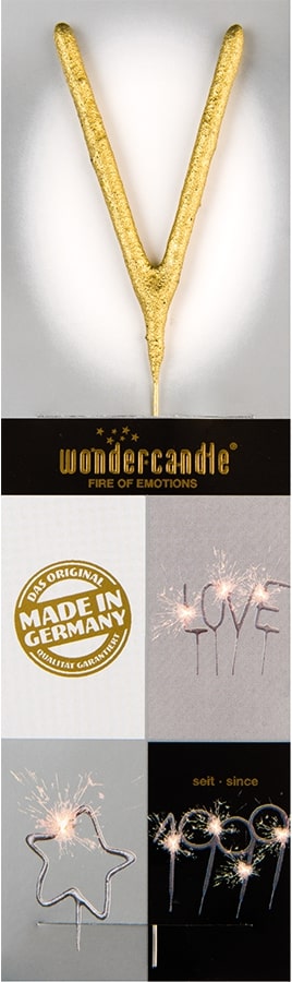 Wunderkerze Wondercandle® gold chromo classic - V